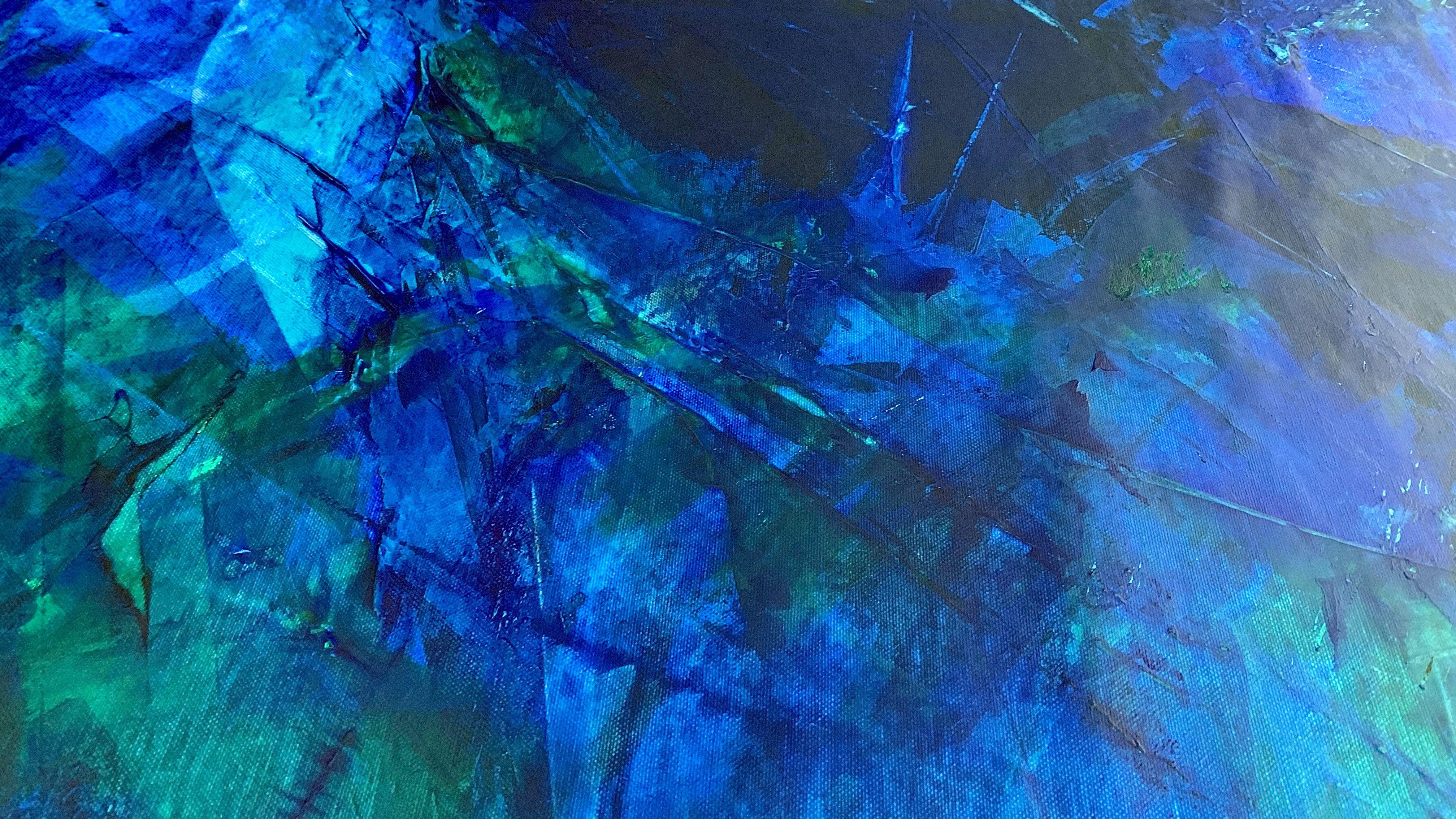 Beyond the sea no. 1924 large blue abstract, Painting, Acrylic on Canvas For Sale 1