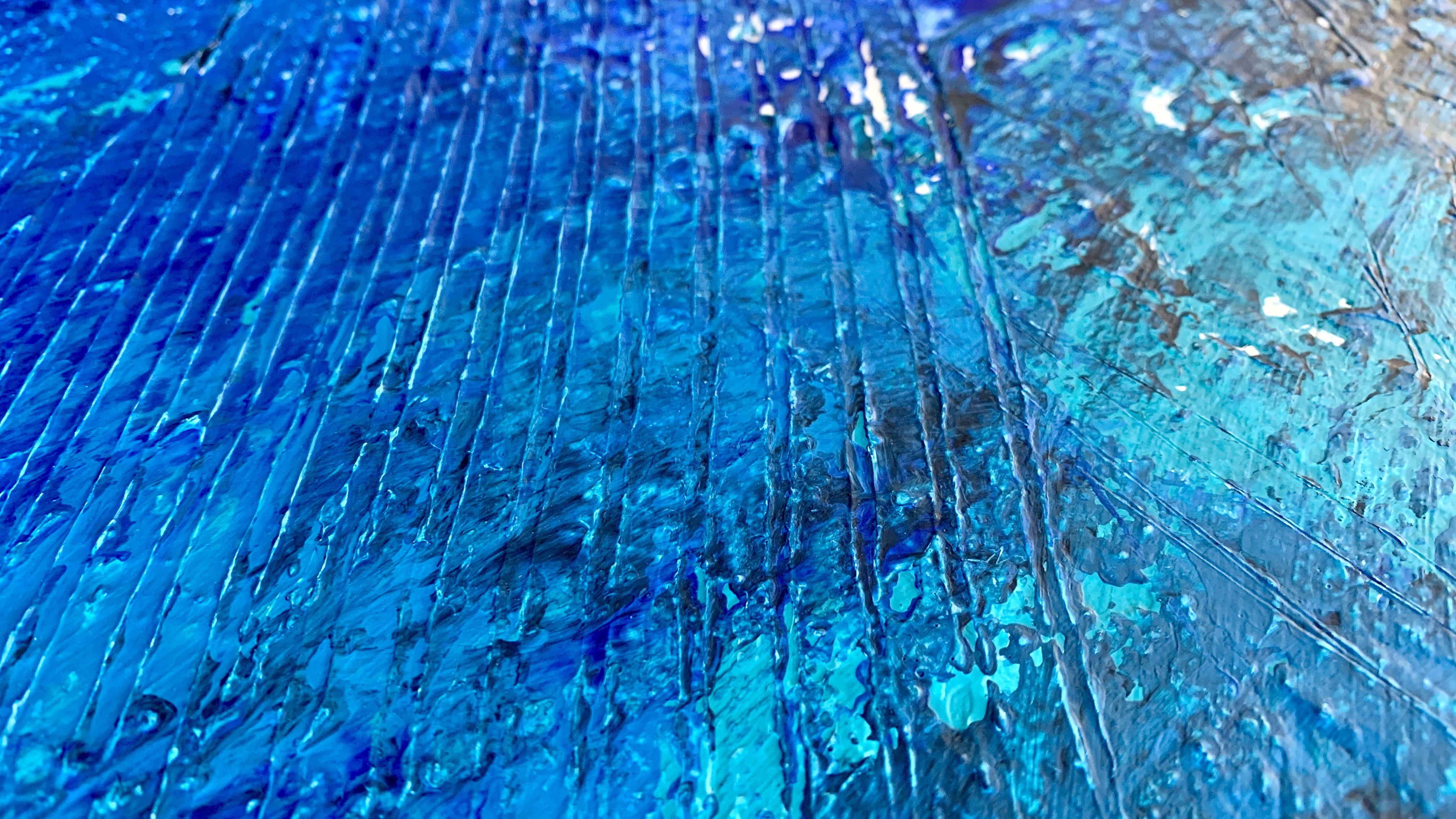 Oltre il mare n. 2224 grande astratto blu - set, Pittura, Acrilico su tela - Painting Espressionismo astratto di Anita Kaufmann