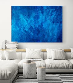 Beyond the sea no. 2425 blue abstract, Painting, Acrylic on Canvas