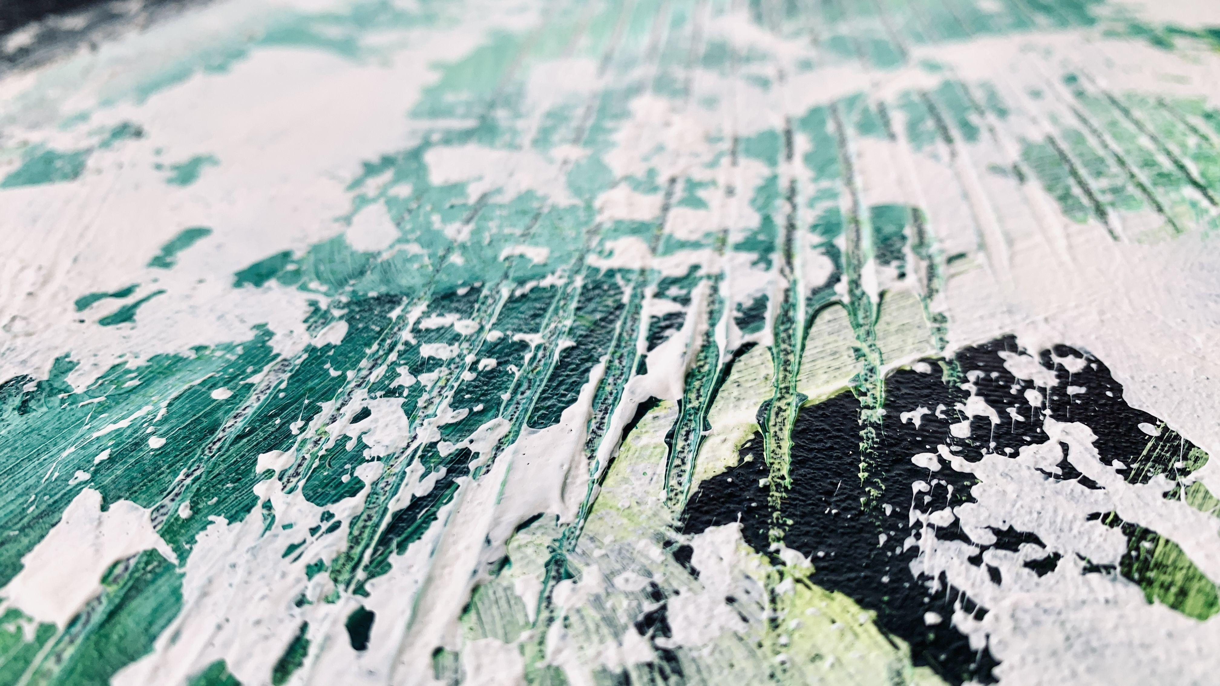 Beyond the sea No. 6422 large green abstract, Painting, Acrylic on Canvas For Sale 1