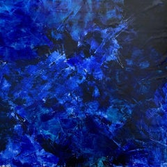 Beyond the sea no. 724 large blue abstract, Painting, Acrylic on Canvas