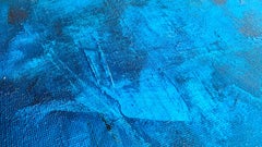 Blue abstract Beyond the sea no. 2922 - set of 3, Painting, Acrylic on Canvas