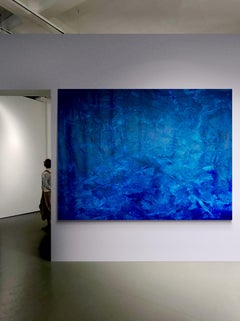 Blue abstract no. 0125 large blue, Painting, Acrylic on Canvas