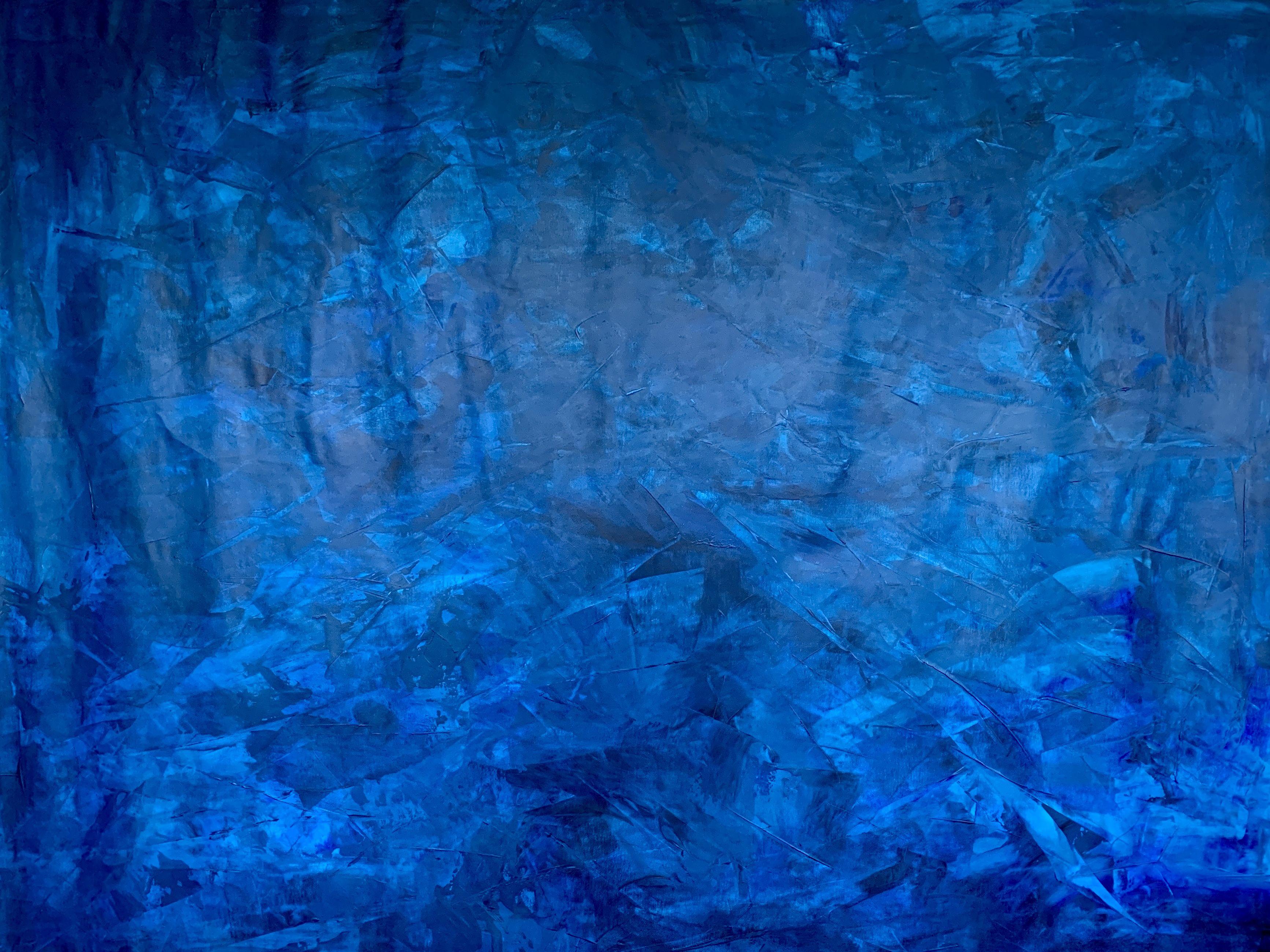 Blue abstract no. 0125 large blue, Painting, Acrylic on Canvas