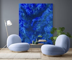 Blue abstract no. 1924 Beyond the sea, Painting, Acrylic on Canvas