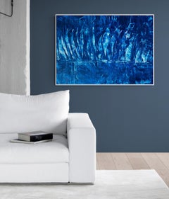 Sailing regatta no. 2329 blue abstract, Painting, Acrylic on Canvas