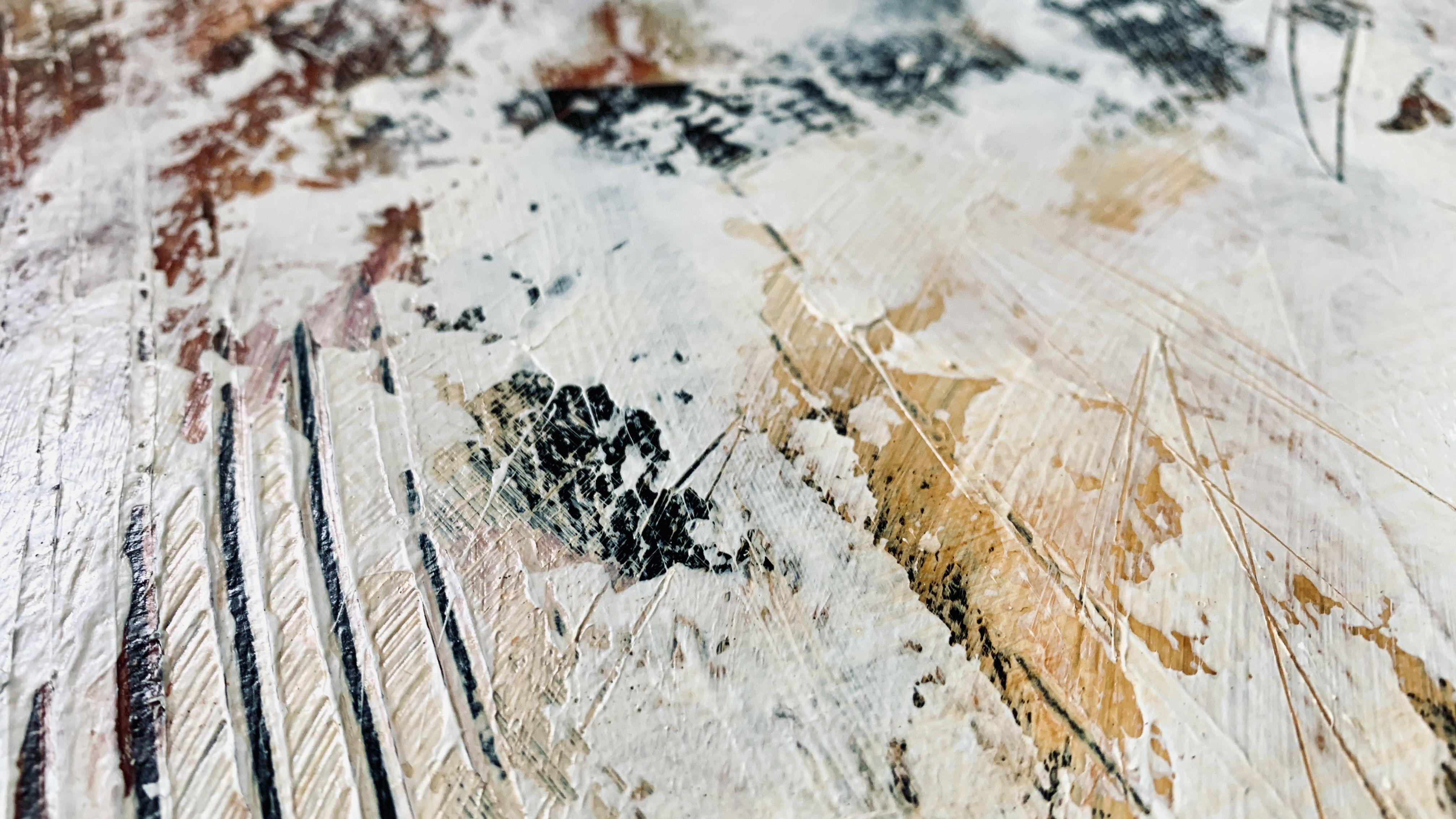 Terra Mystica no. 1623 beige abstract, Painting, Acrylic on Canvas - Beige Abstract Painting by Anita Kaufmann