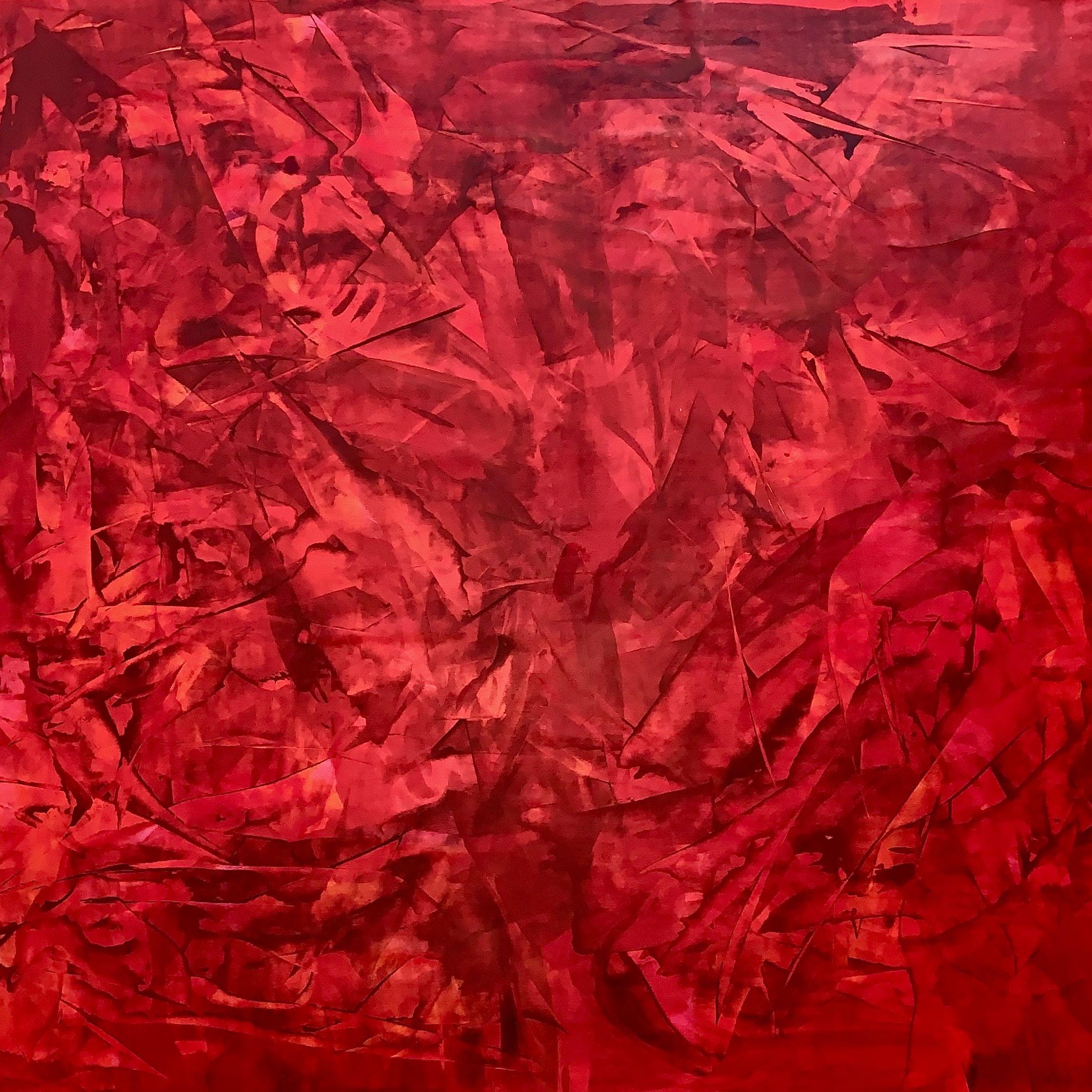 Terra Mystica no. 4524 Large Red abstract, Painting, Acrylic on Canvas
