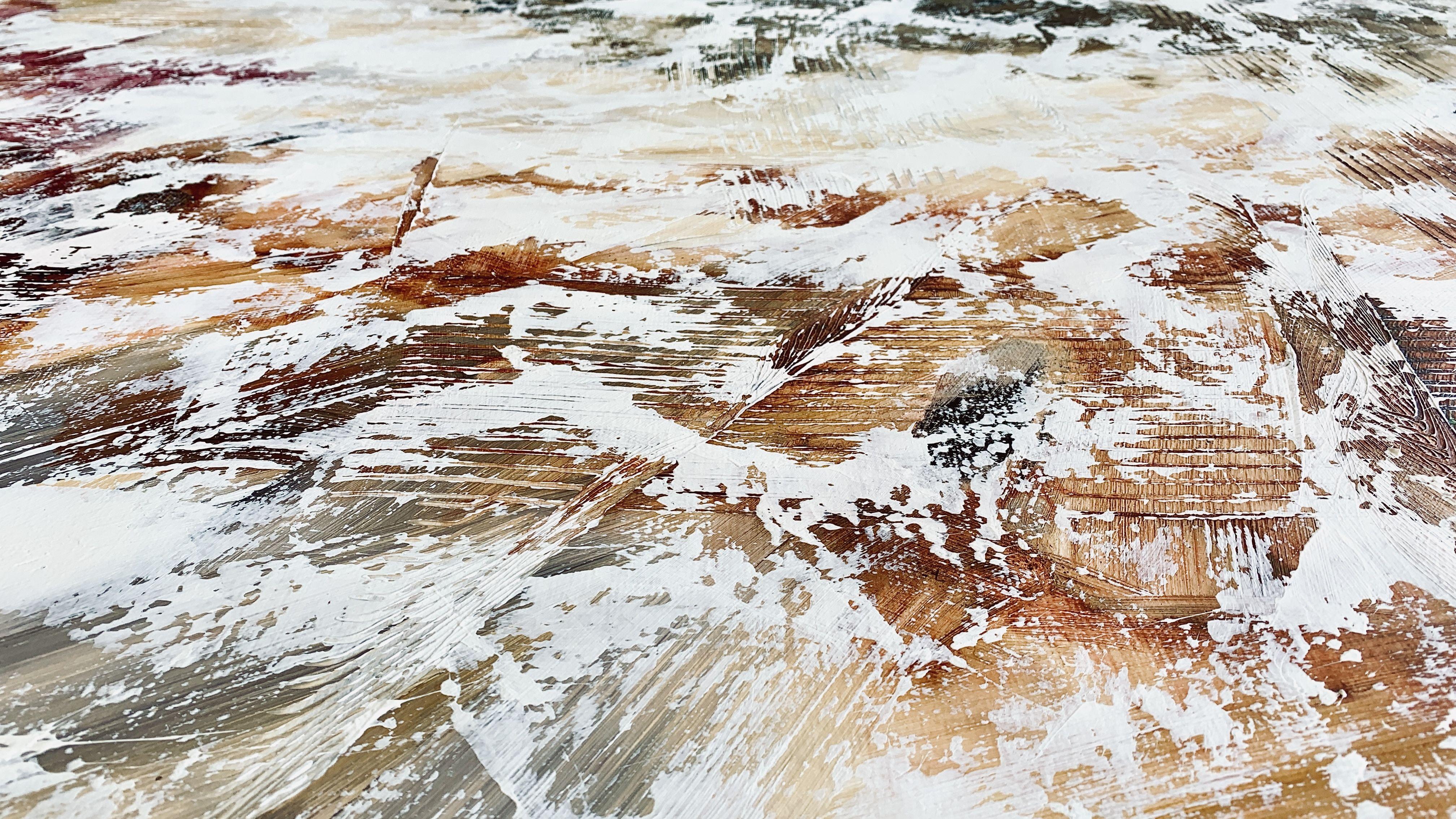 Terra Mystica Nr. 5722, Gemälde, Acryl auf Leinwand (Grau), Abstract Painting, von Anita Kaufmann