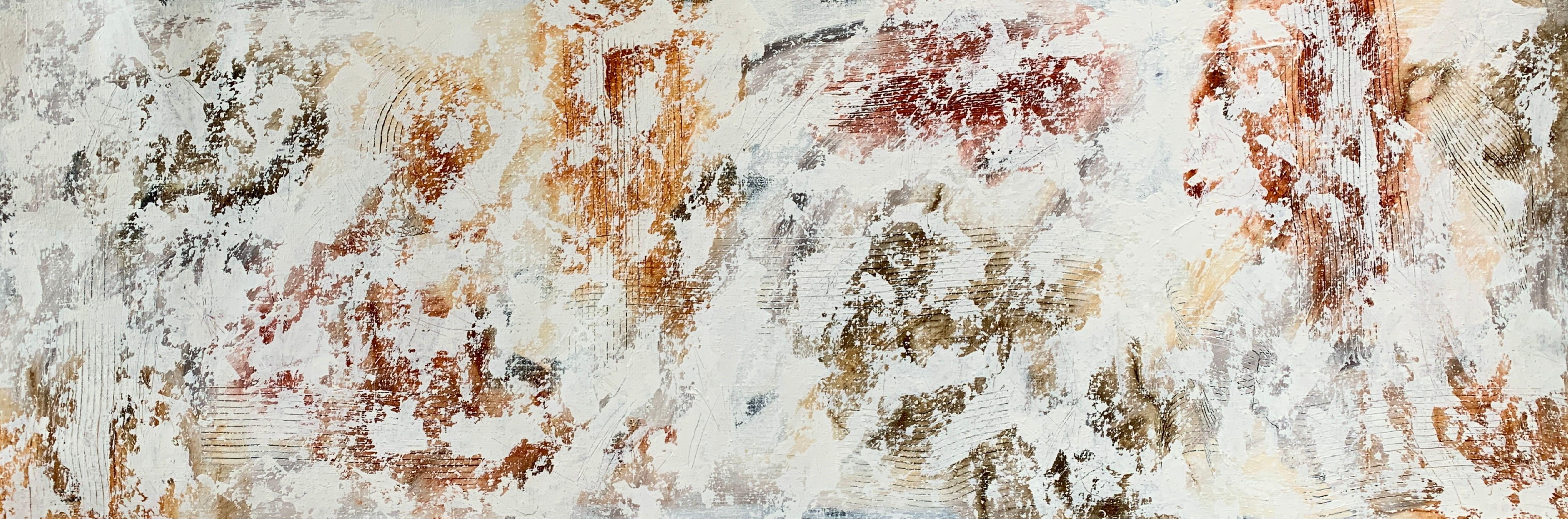 Terra Mystica, Nr. 6621, Weiß-Beige- Minimalismus, Gemälde, Acryl auf Leinwand – Painting von Anita Kaufmann
