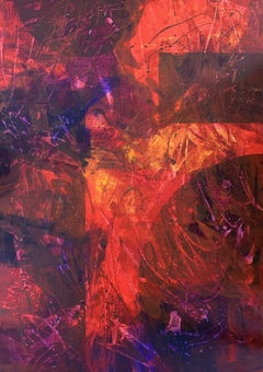 Terra Mystica no. 924 large red abstract, Painting, Acrylic on Canvas