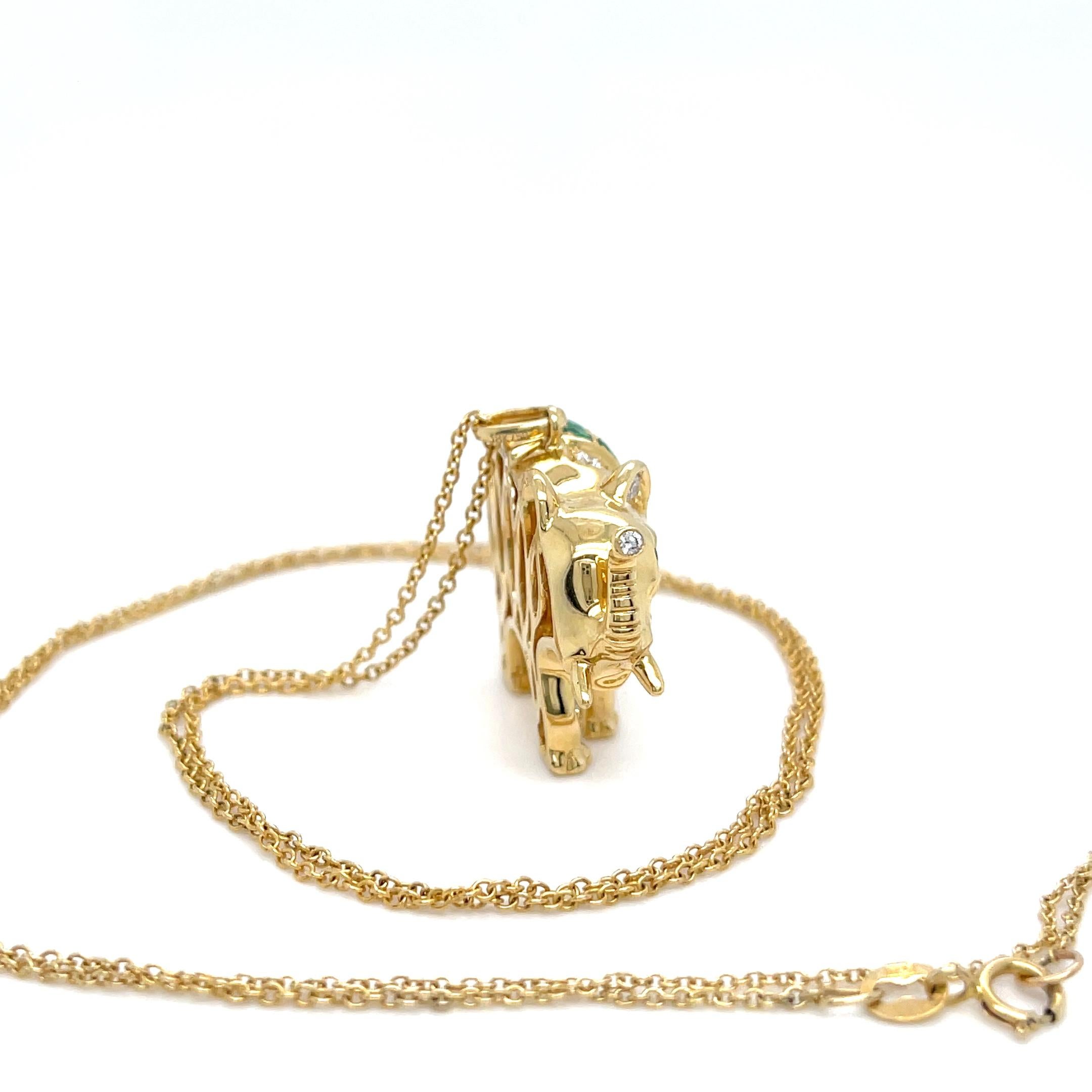Bellissima collana con ciondolo Anita Ko Elephant
Con diamanti e smeraldi
Incastonato in oro 18k
La catena è in oro 14k
Lunghezza: 25 pollici
Dimensioni del ciondolo: 1-13/16