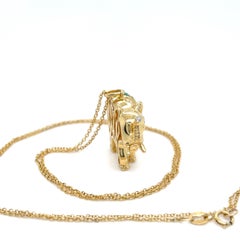 Anita Ko 18k Gold Diamond and Emerald Elephant Pendant-Necklace on 14k Chain 25"