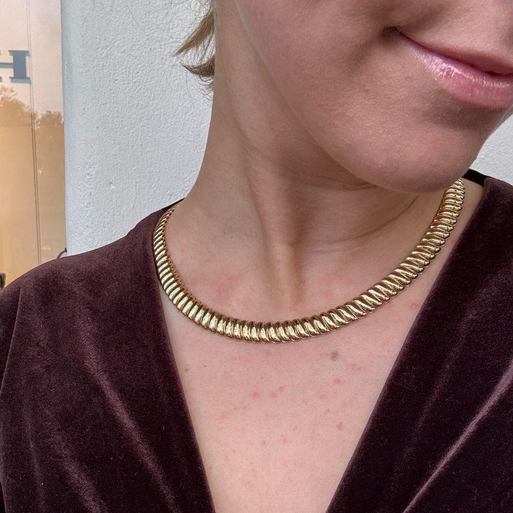 Anita Ko 18K Yellow Gold Large Zoe Choker Necklace, 18” In New Condition For Sale In Carmel By The Sea, CA