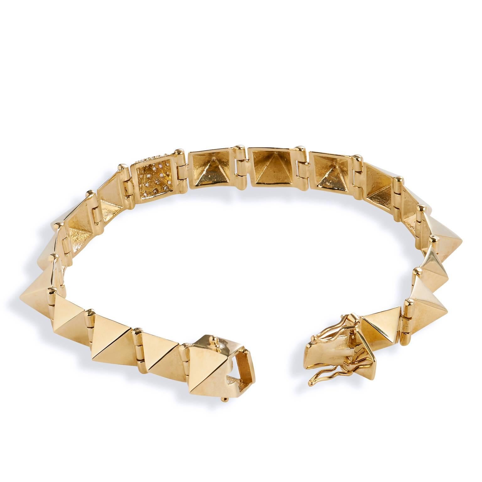 Kendra Scott 14k Gold-Plated Pavé Spiked Charm Bracelet - Macy's