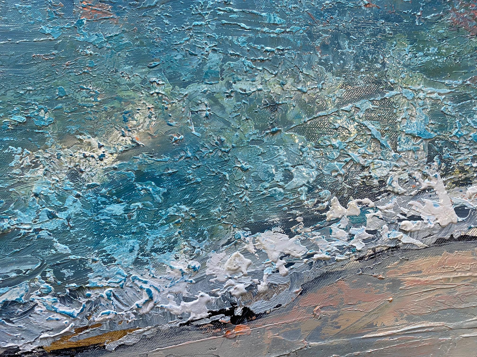 The Edge, original 24x36 abstrakter expressionistischer Meereslandschaftsbild im Stil von The Edge (Abstrakter Expressionismus), Painting, von Anita Lewis