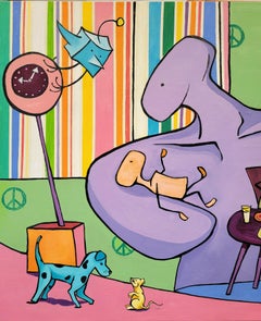 "Parents", Abstract, Family, Home, Domestic, Oil Painting