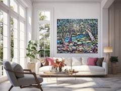 "Purgatory Chasm Floor", Abstract, Landscape, Forest, Oil Painting, 2023