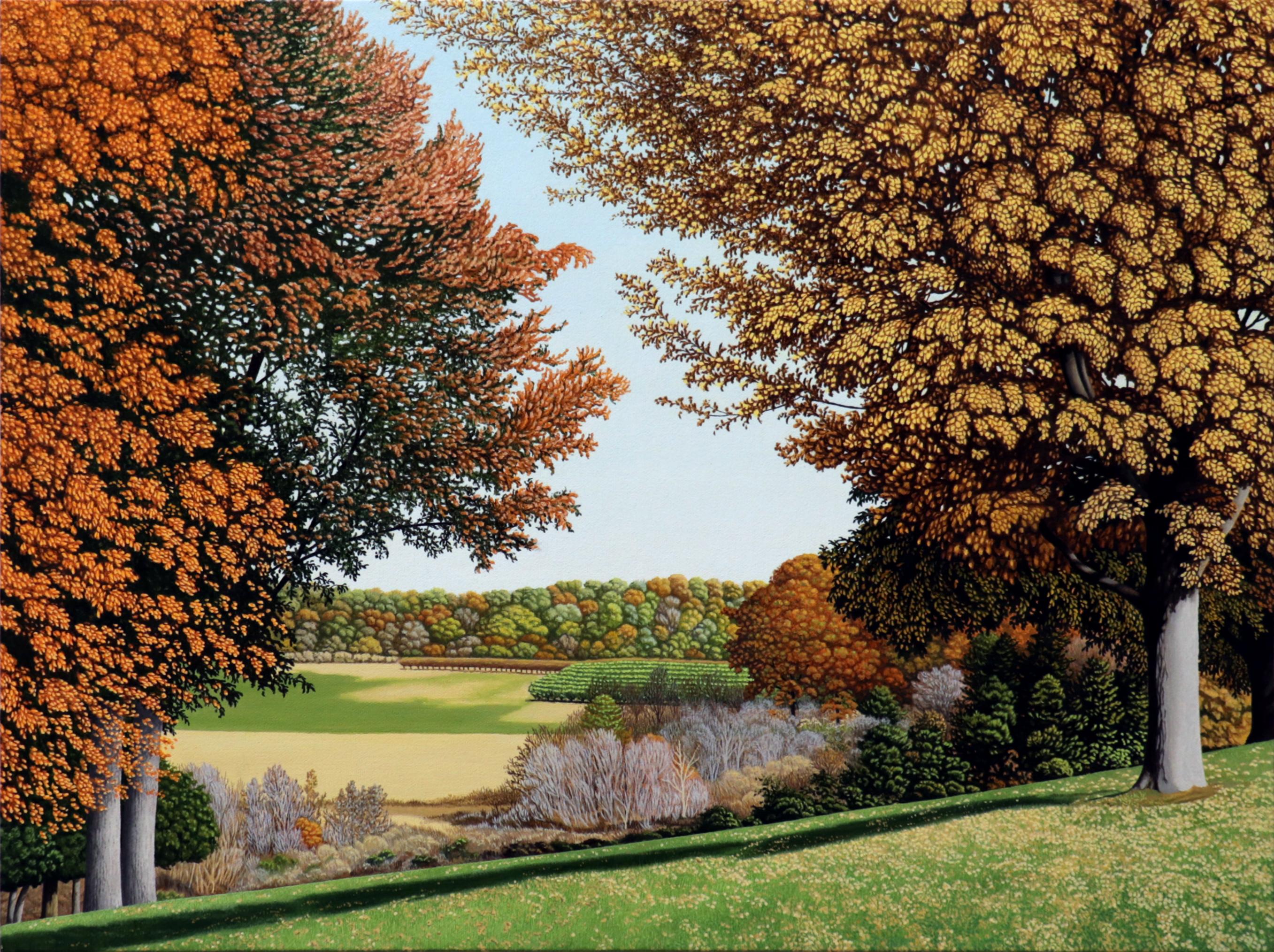Anita Mazzucca Landscape Painting - A DIFFERENT VIEW OF MONMOUTH BATTLEGROUND - Contemporary Realism / Landscape
