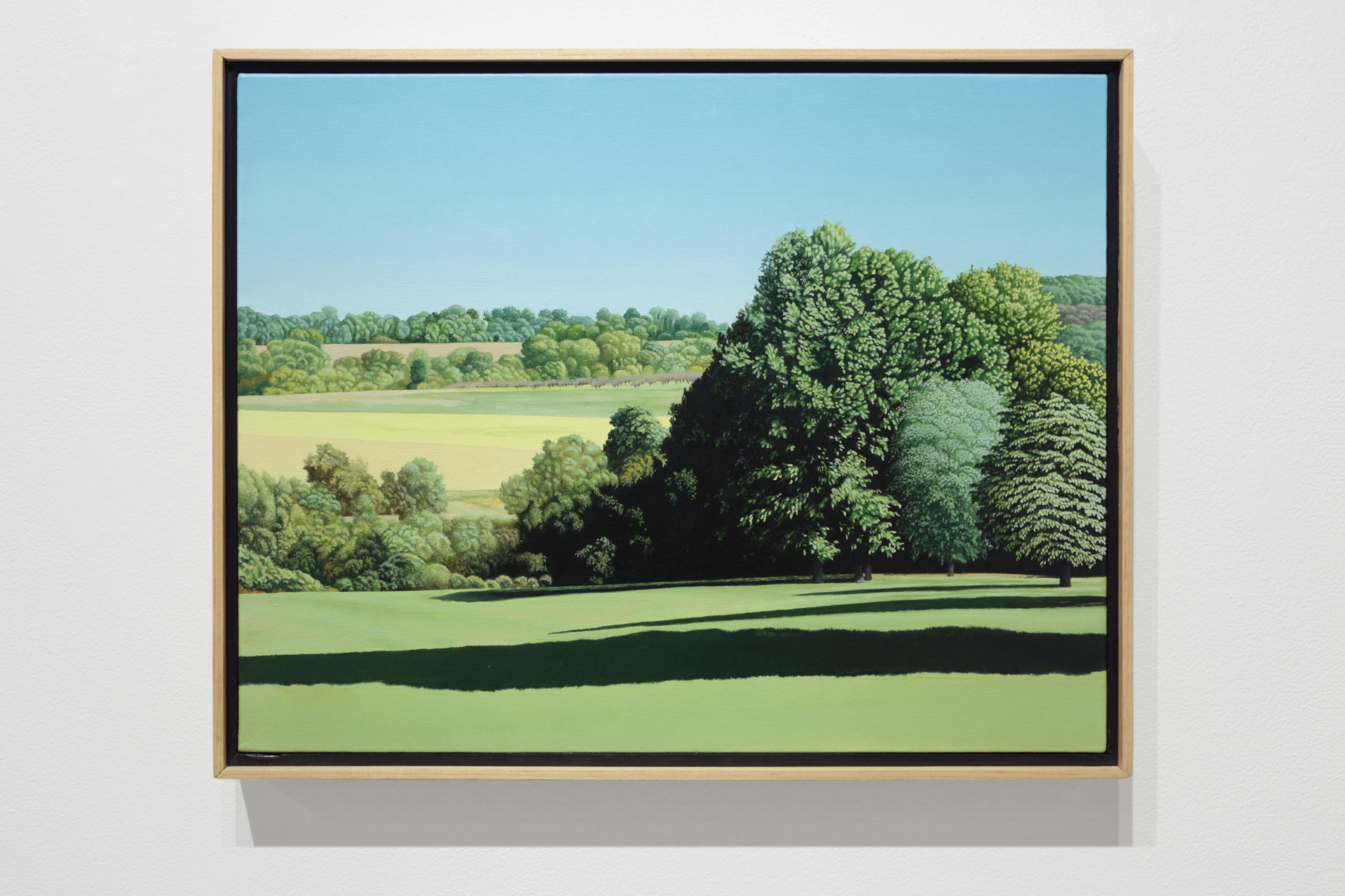 LONG SHADOWS IN THE MORNING – zeitgenössischer Realismus / Country Park / Naturszene – Painting von Anita Mazzucca