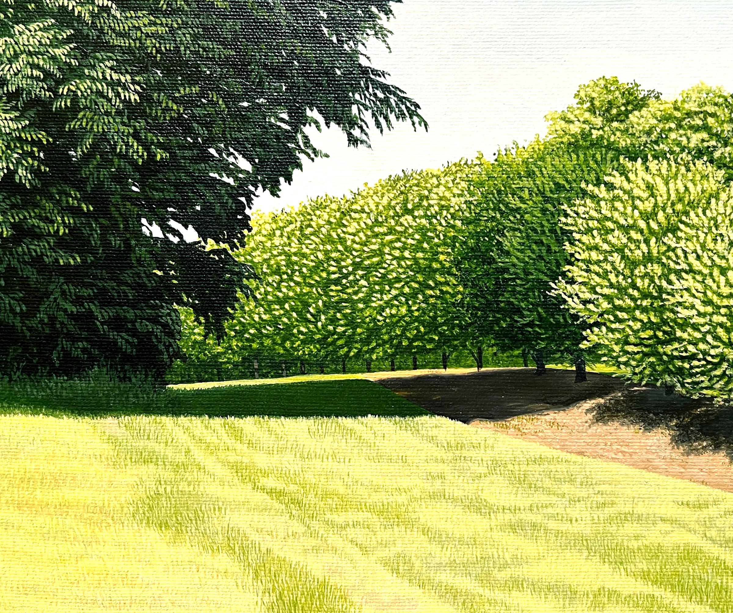 ON THE ROAD THROUGH THE ORCHARDS - Contemporary Landscape Painting For Sale 3