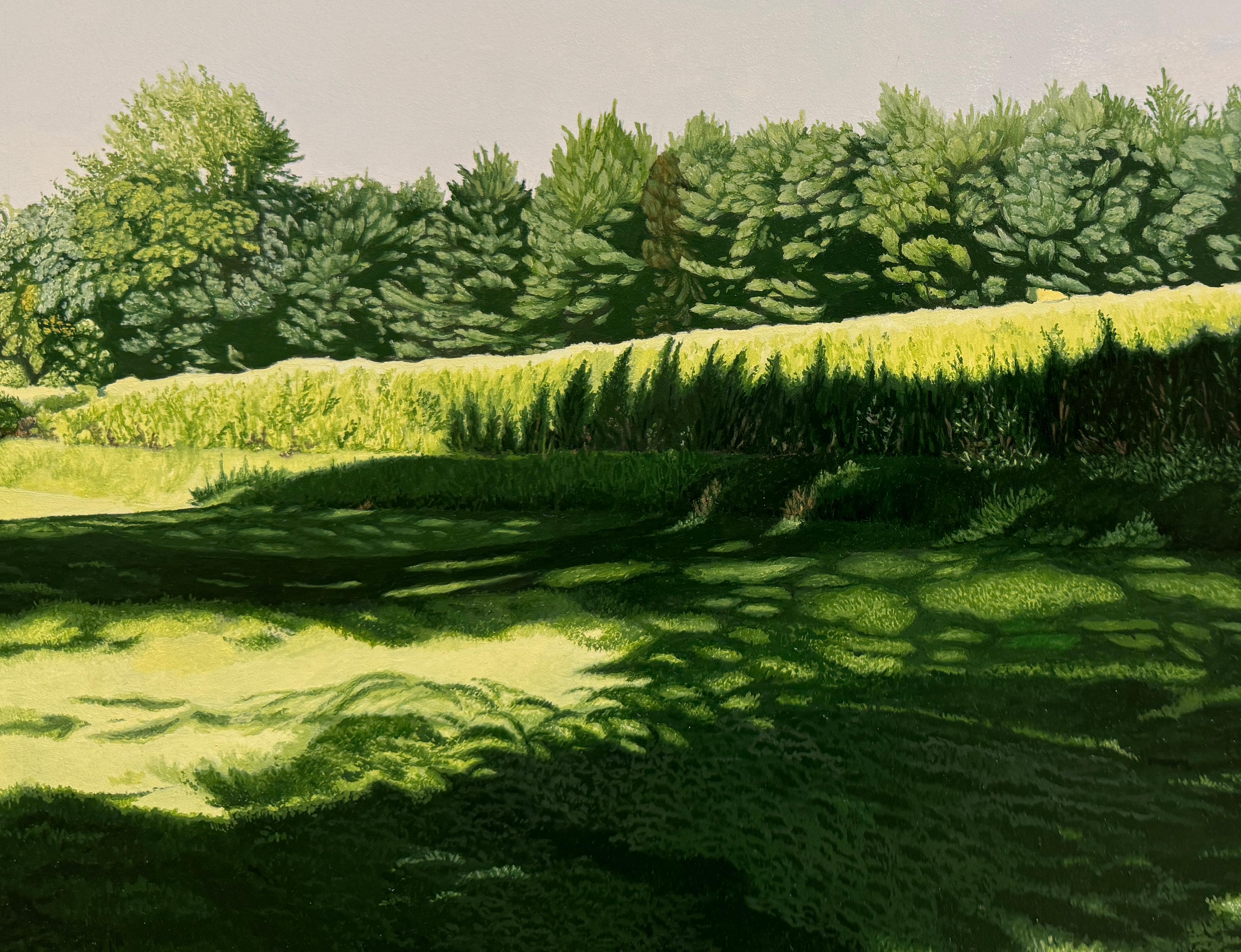 EN RETOUR DU dessinateur - Paysage / réalisme / arbres / vert en vente 1