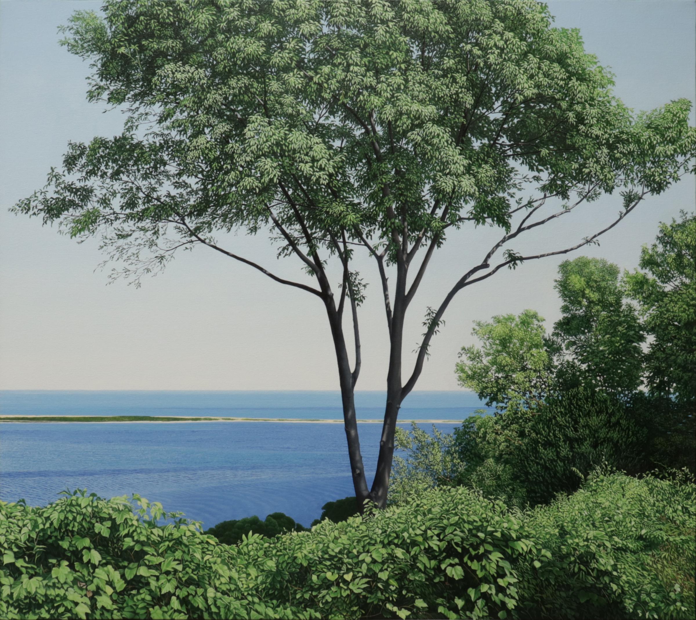 Anita Mazzucca Landscape Painting - SANDY HOOK - Contemporary Landscape / Beach Scene / Photorealism