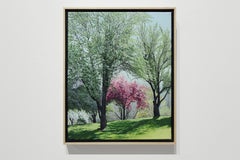 SPRING IN LONG STREET PARK, Contemporary Landscape, Oil Painting, Trees, Green