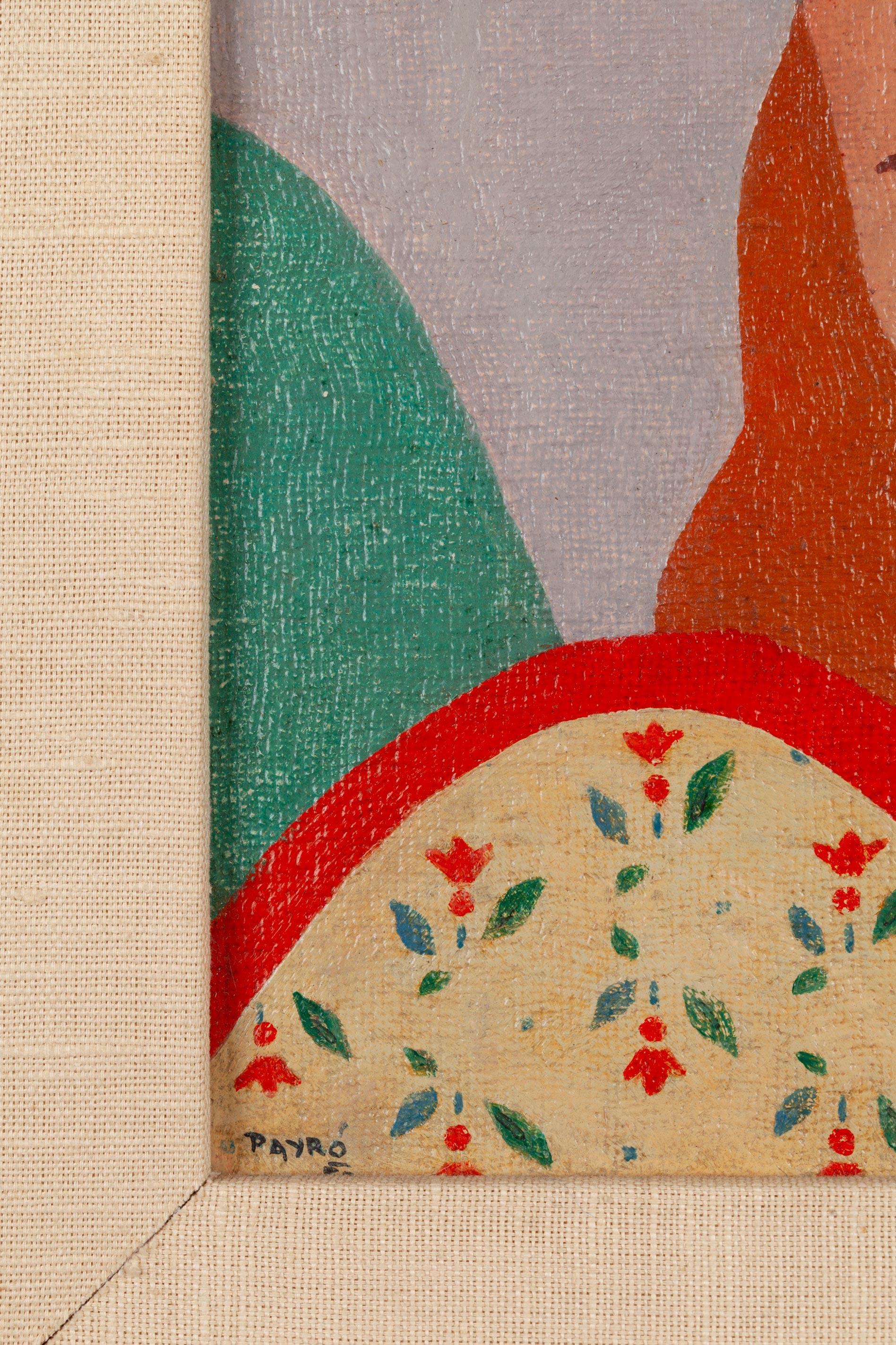 Portrait cubiste d'une femme - Cubisme Painting par Anita Payró