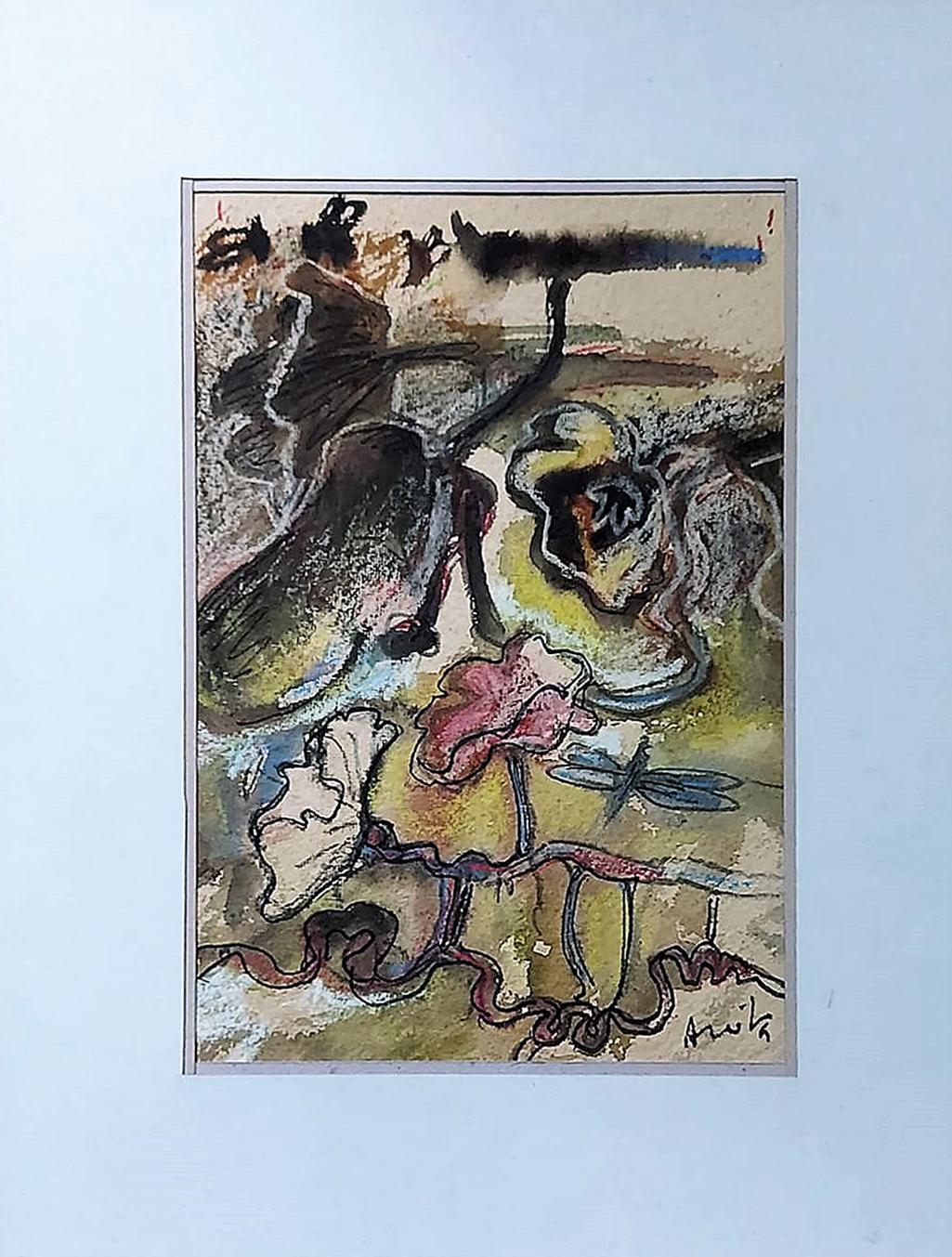 Anita Roy Chowdhury - Landschaft - 10 x 7 Zoll (ungerahmte Größe)
Gemischte Medien auf Papier
Einschließlich des Versands in Rollenform.

Stil :
Ihre Werke zeigen menschliche Figuren, nackt oder drapiert in verschiedenen Posen und Haltungen,