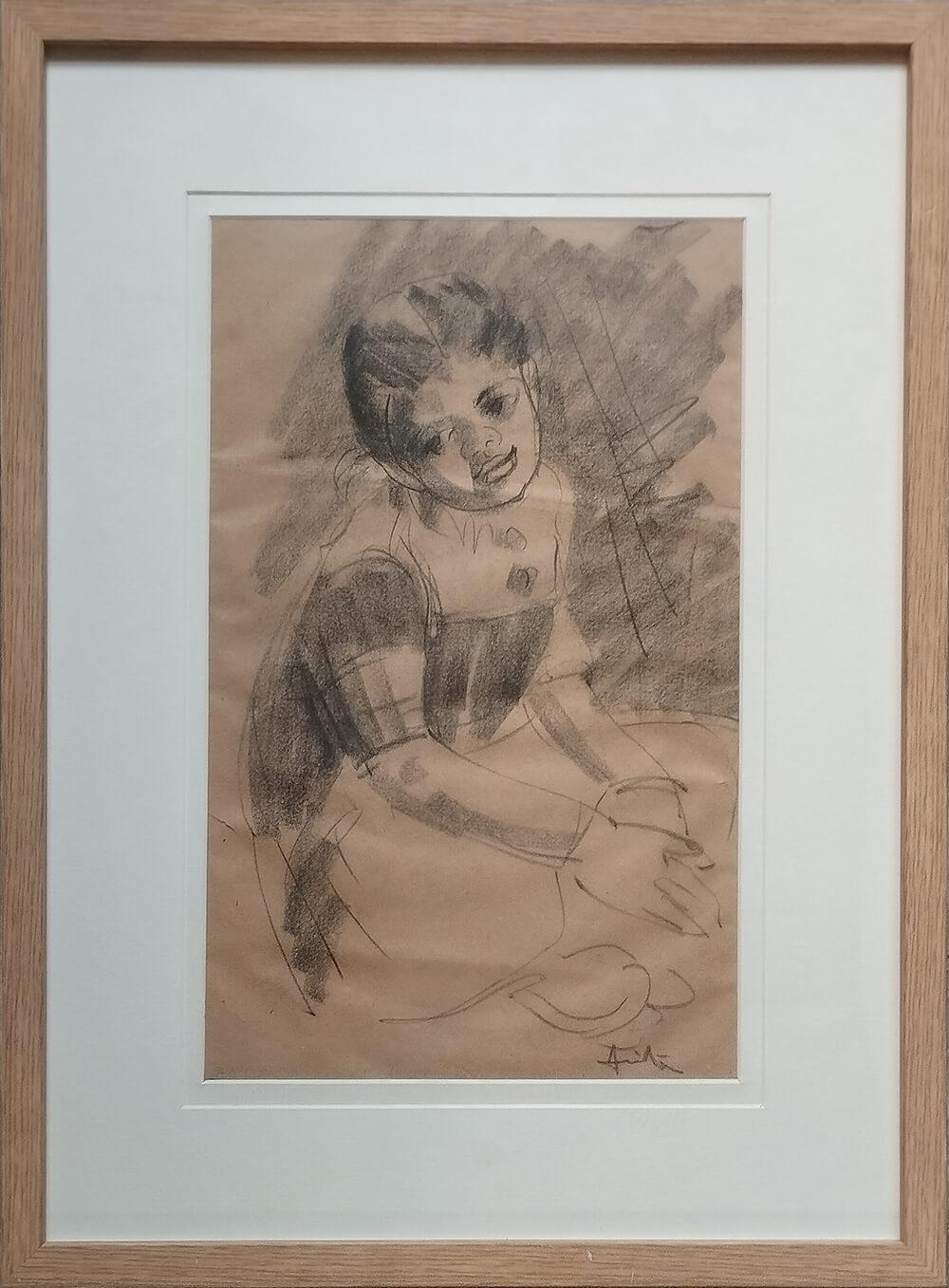 Untitled, Figurative, Charcoal on Paper by Modern Indian Artist 
