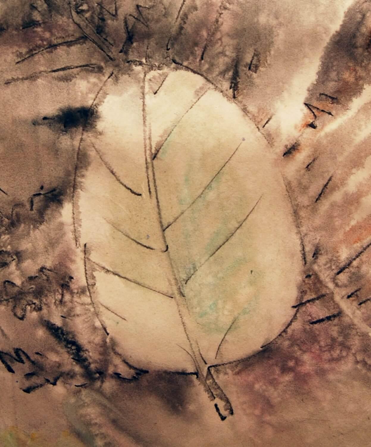 Senza titolo, figurativo, acquerello su carta di un artista indiano moderno 