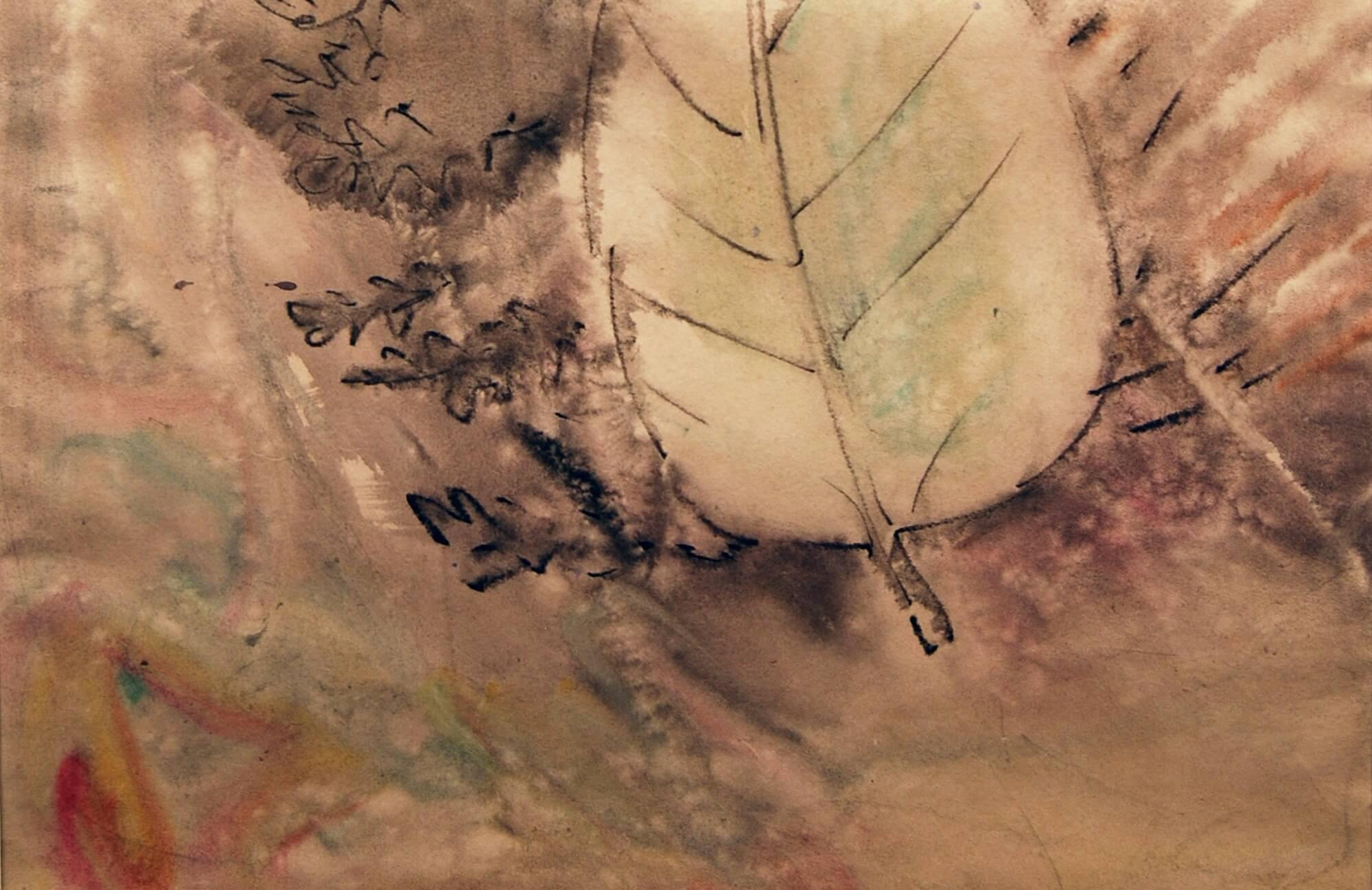 Senza titolo, figurativo, acquerello su carta di un artista indiano moderno 