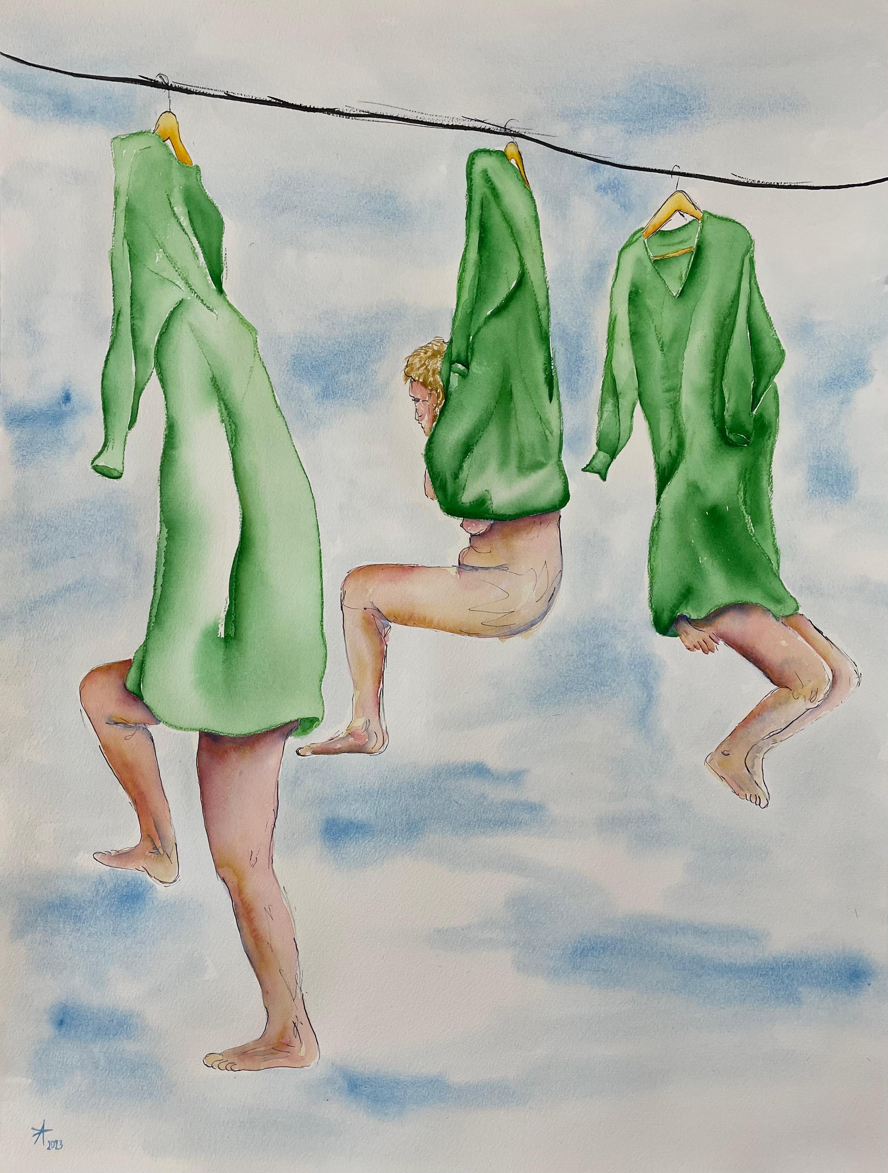 Anita Thevissen Nude Painting – Lebenslinie