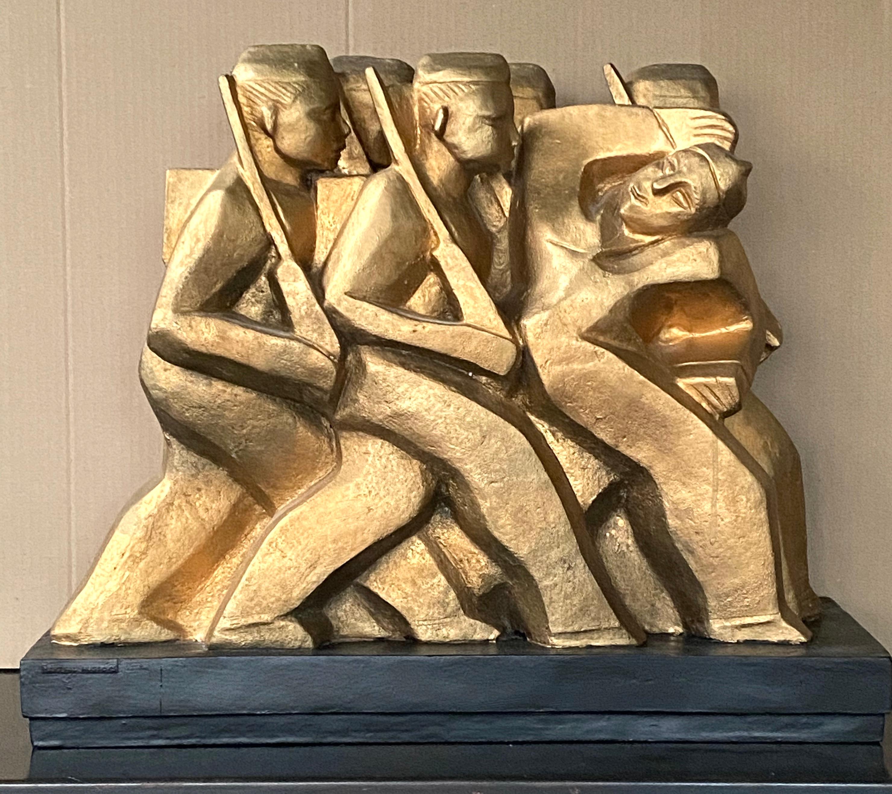 Anita Weschler Figurative Sculpture - American Scene Modern Sculpture WPA Military Mid-Century Modernism Female Artist