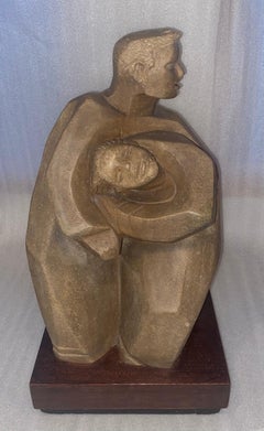LOVERS American Scene Modern Sculpture WPA Mid-Century Modernism Female Artist