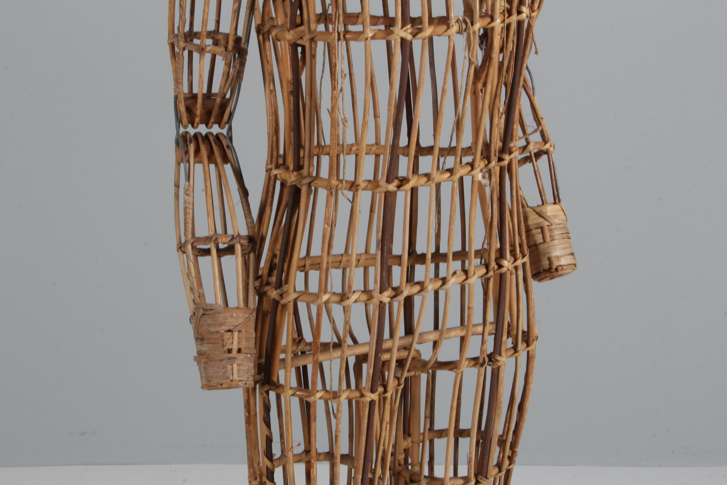 Anitque Mannequin aus Bambus, Schilfrohr, Holz und Stahl (Europäisch) im Angebot