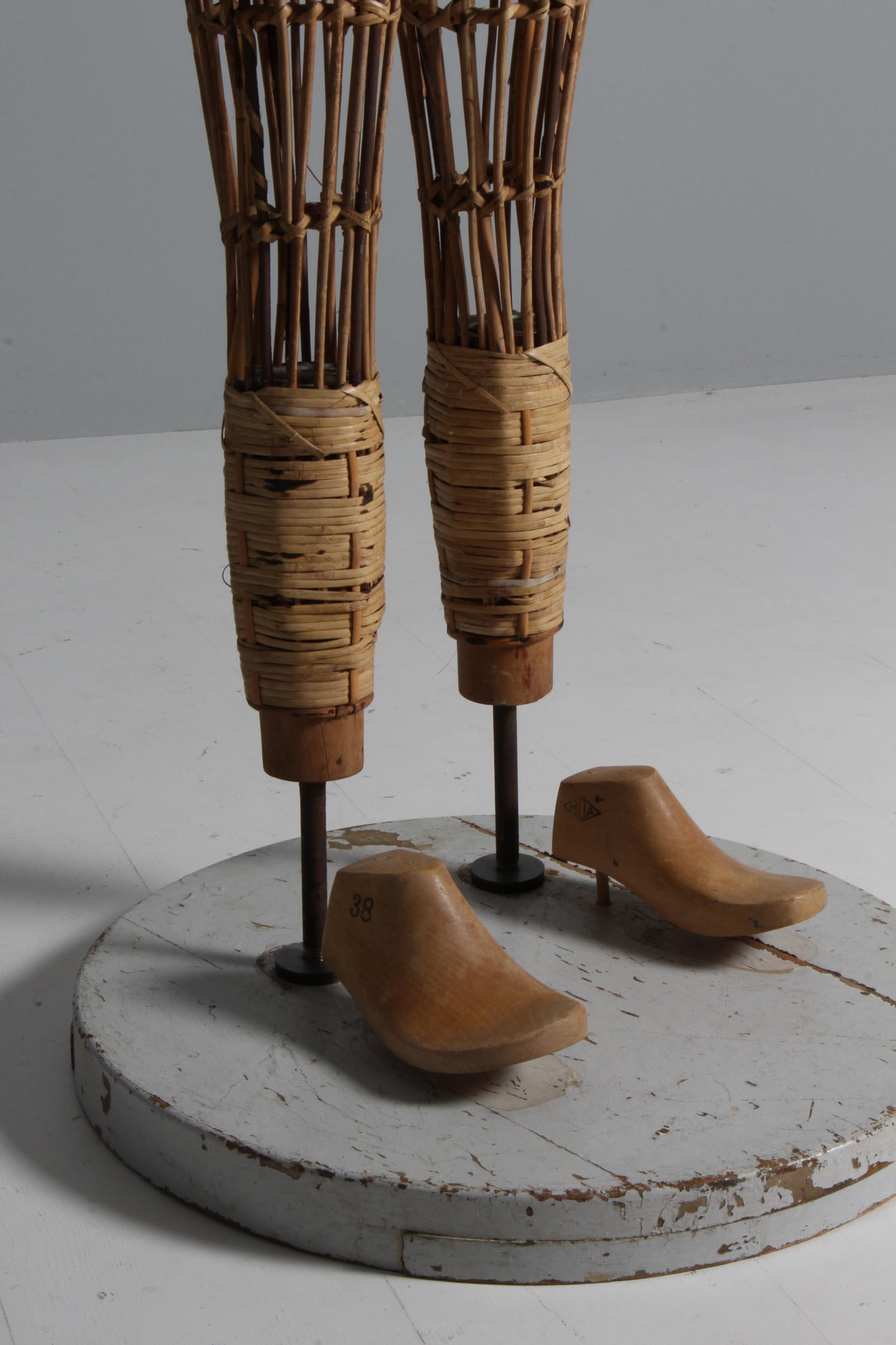 Anitque Mannequin aus Bambus, Schilfrohr, Holz und Stahl (Frühes 20. Jahrhundert) im Angebot