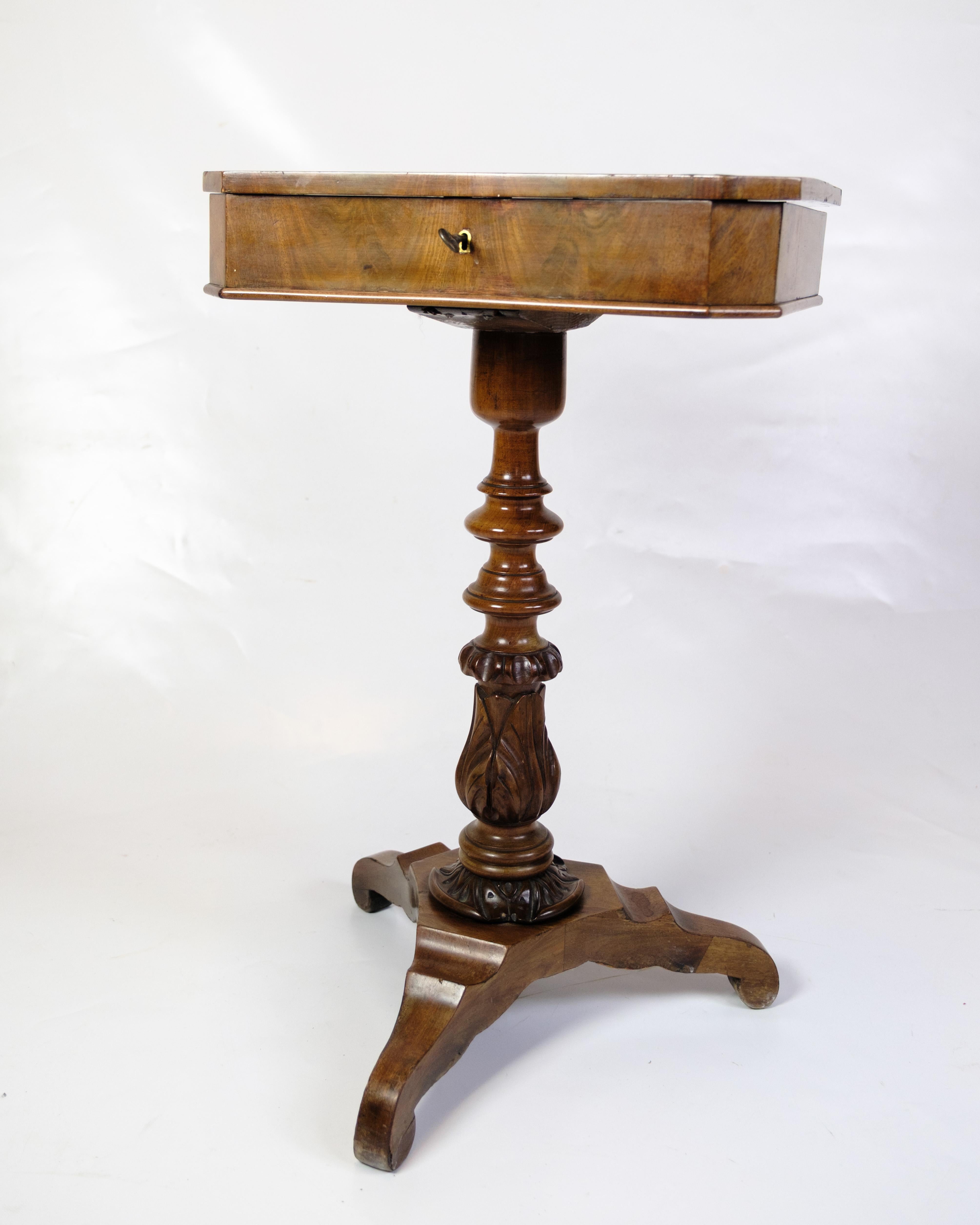 Other Anitque Side/Sewing Table On Column Made In Mahogany From 1890s For Sale