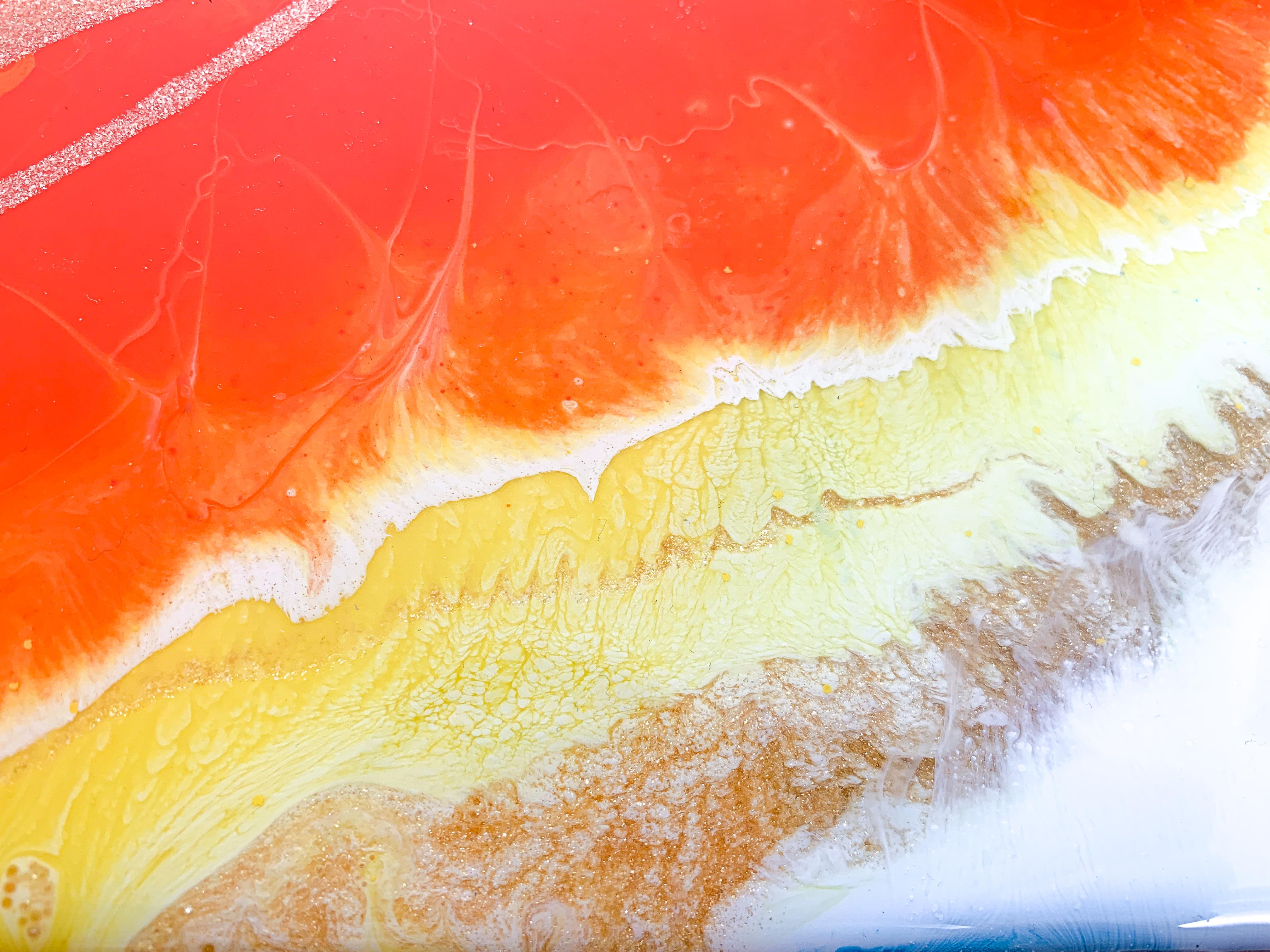 Flow 1 by Anja Becker - Abstract contemporary painting with Resin on wood For Sale 5