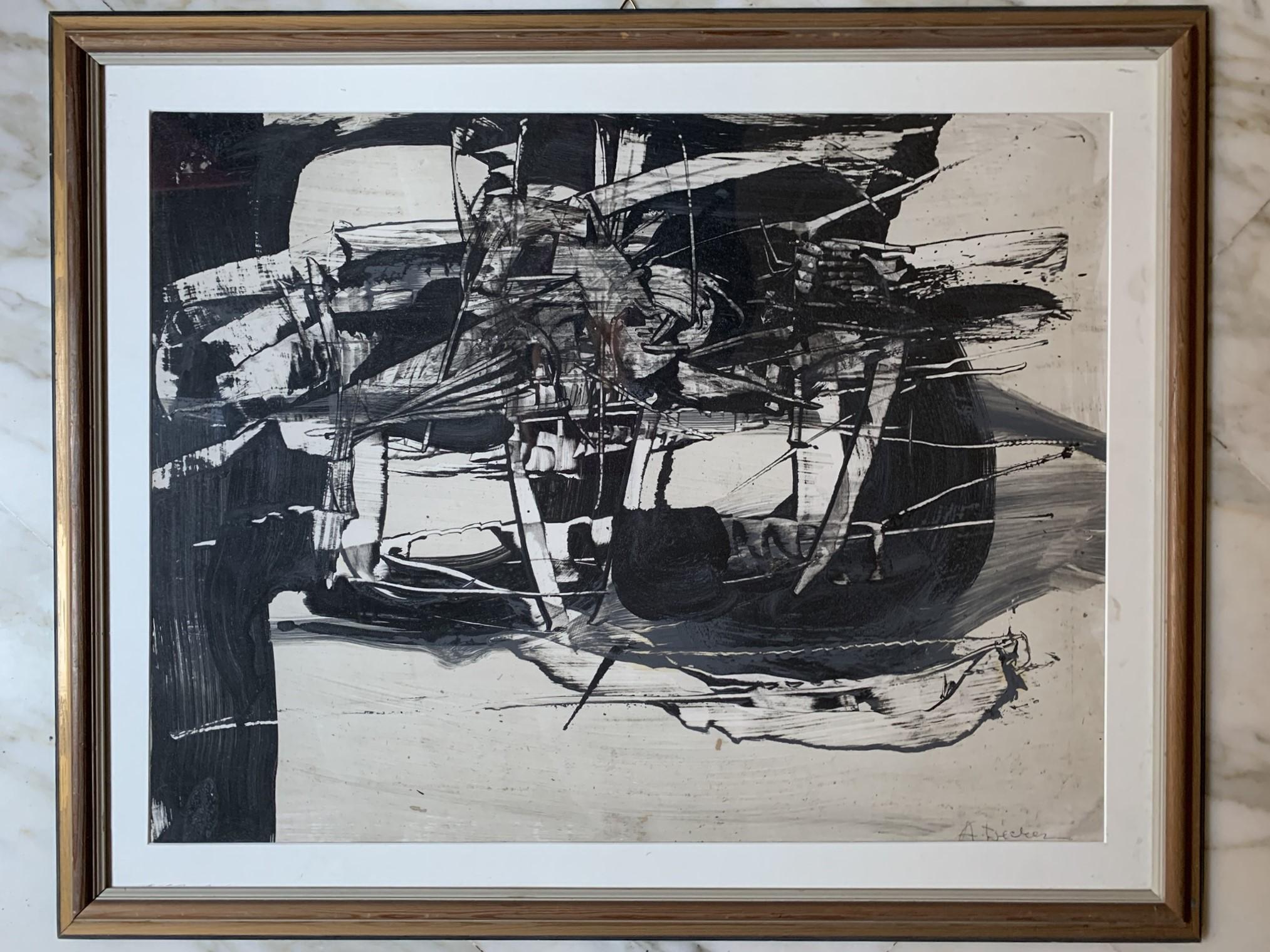 Pittura dell'Espressionismo astratto di scuola tedesca, circa 1960. - Painting di Anja Decker