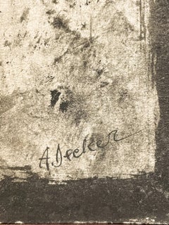 Anja Decker, Abstrakte informelle Malerei auf Papier, München, Ende 1950-