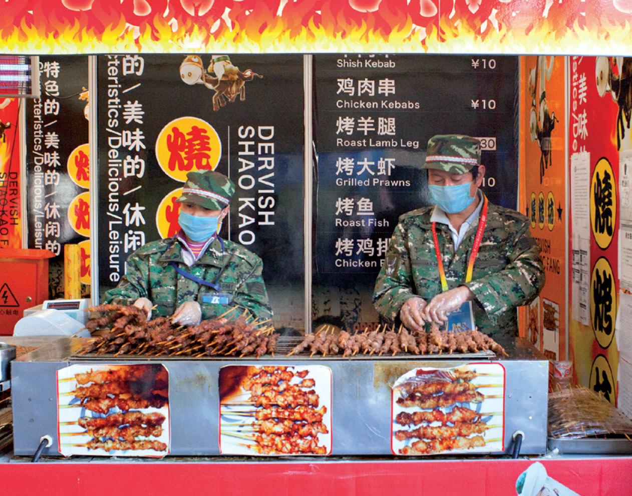 Chinese Fast Food 17 - Contemporary Street Photography - Orange Color Photograph by Anja Hitzenberger