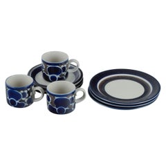 Vintage Anja Jaatinen-Winquist, Arabia, Finland, Three-Person Saara Coffee Service