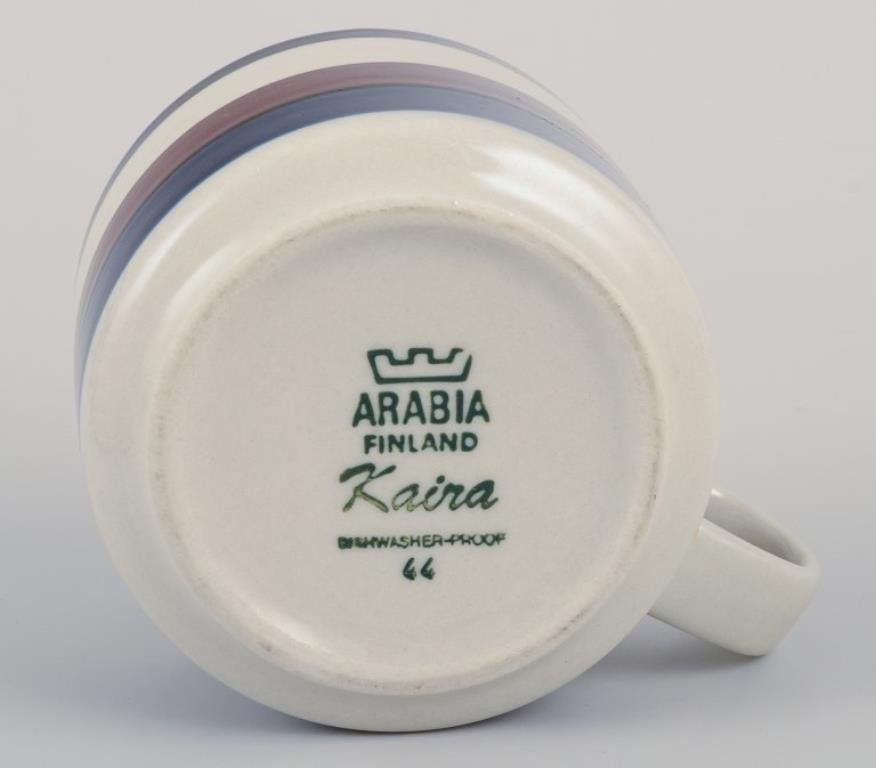 Stoneware Anja Jaatinen-Winquist for Arabia. Set of five ”Kaira” teacups and saucers For Sale