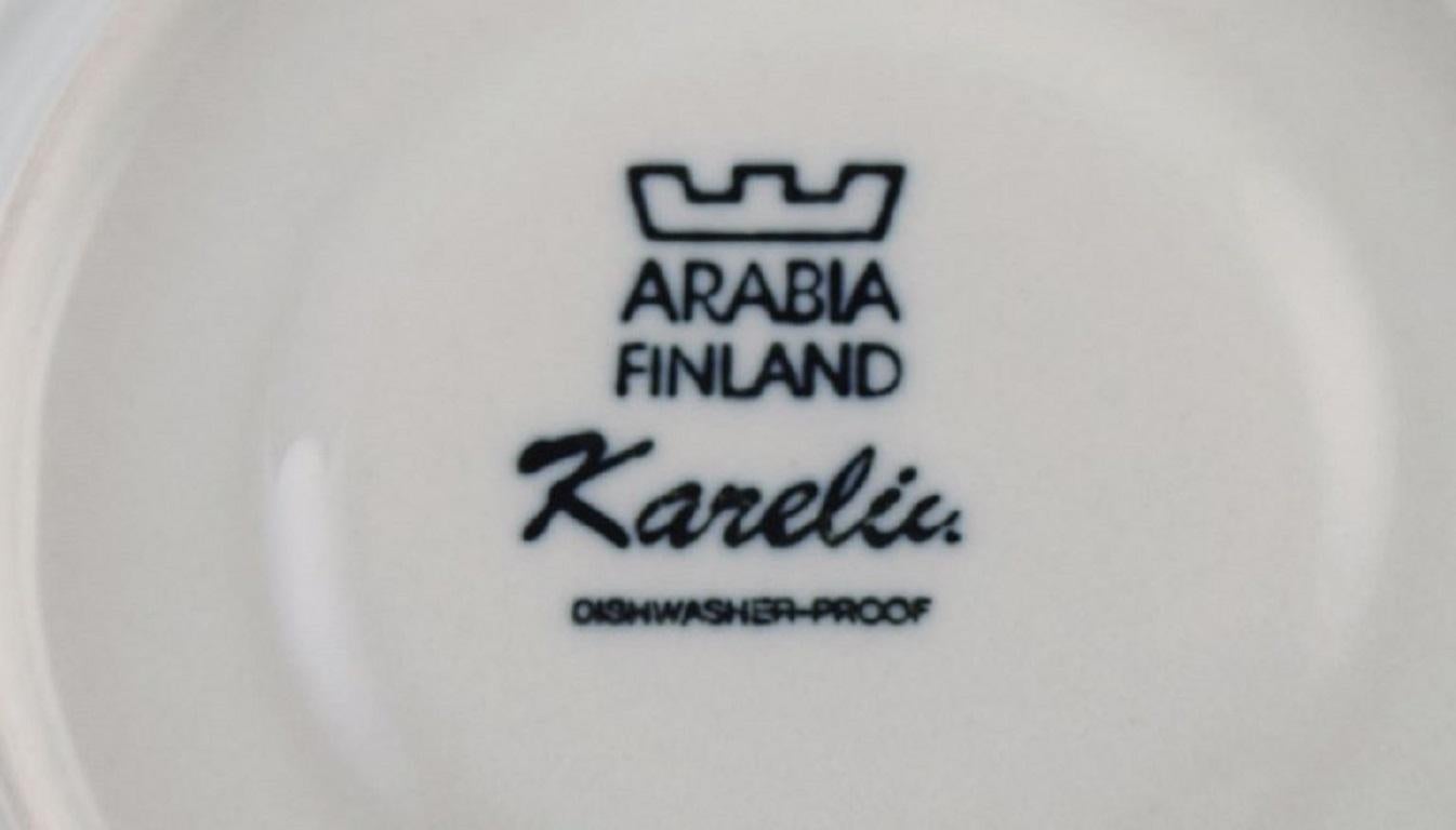 Finnish Anja Jaatinen-Winqvist for Arabia, Five Karelia Coffee Cups with Saucers For Sale
