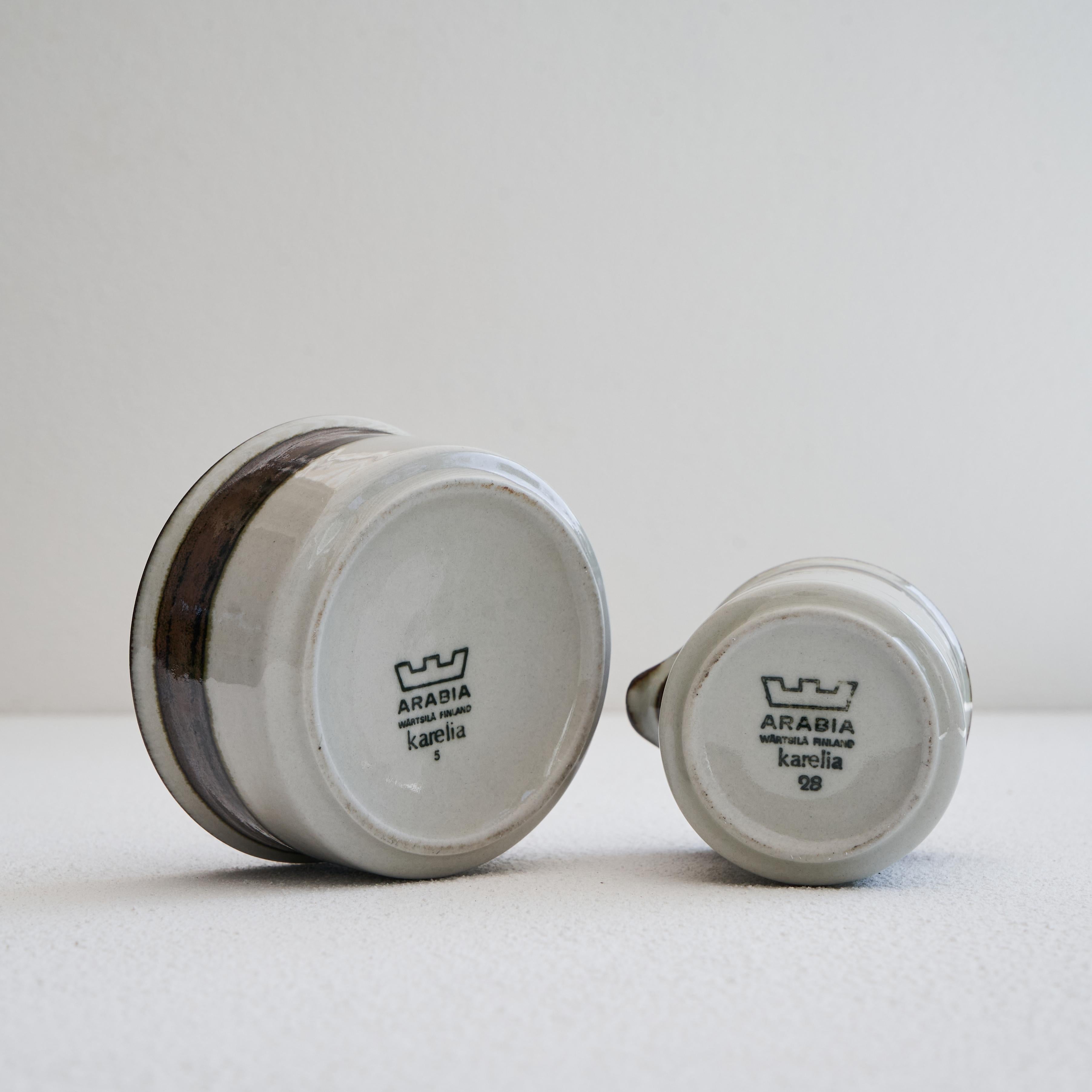 Anja Jaatinen-Winqvist 'Karelia' Milch- und Zuckerset für Arabia of Finland, 1970er Jahre im Angebot 2