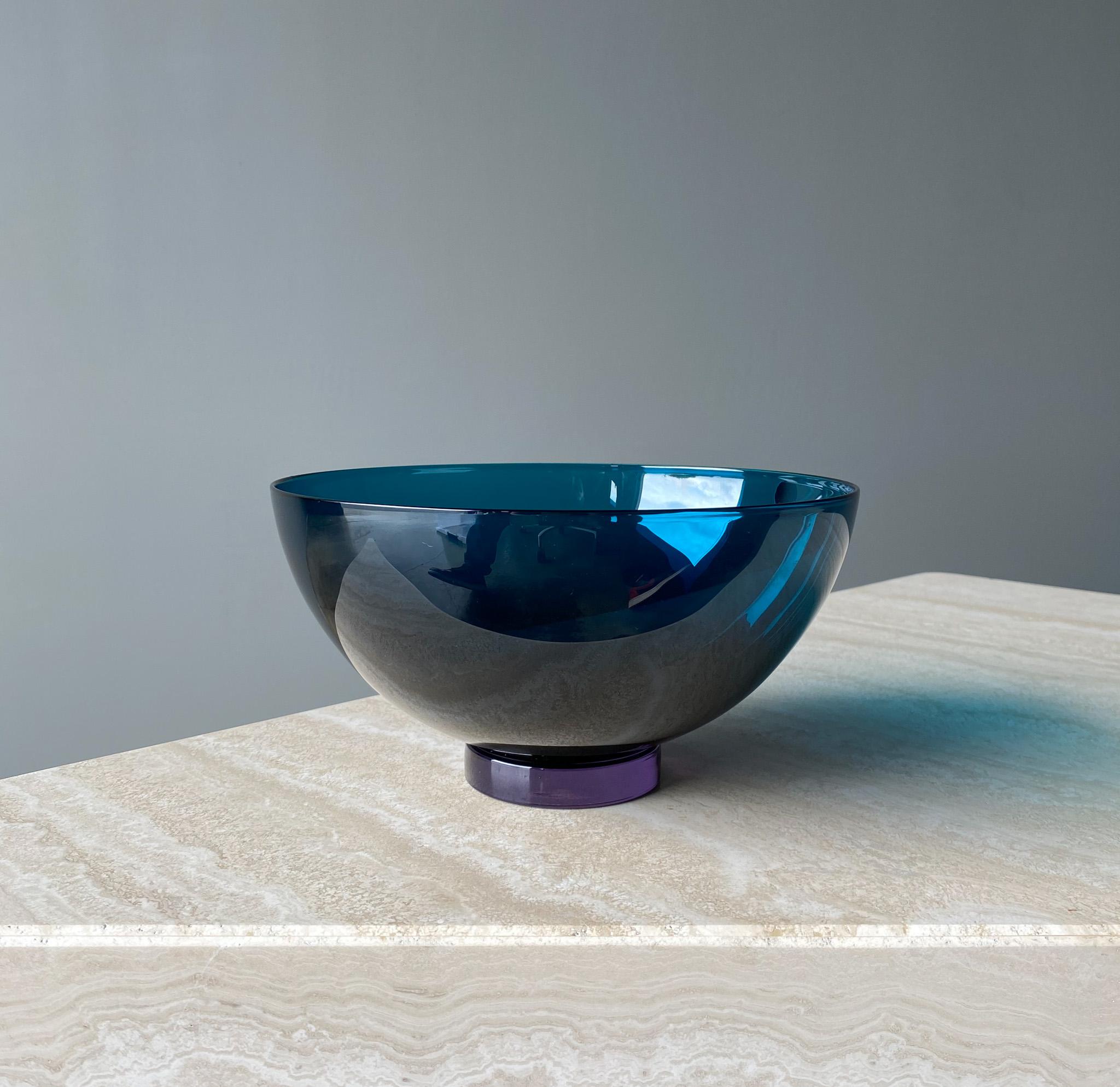 Anja Kjær for Royal Copenhagen Crystal Blue Bowl In Good Condition In Costa Mesa, CA