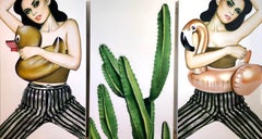 Desert Darlings (Triptych)_Anja Van Herle_Acrylic, Acrylic on Panel_Figurative