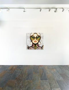 Retrato Figurativo Femenino, Gafas de Sol, Pop, Deseo de Mujer por Anja Van Herle